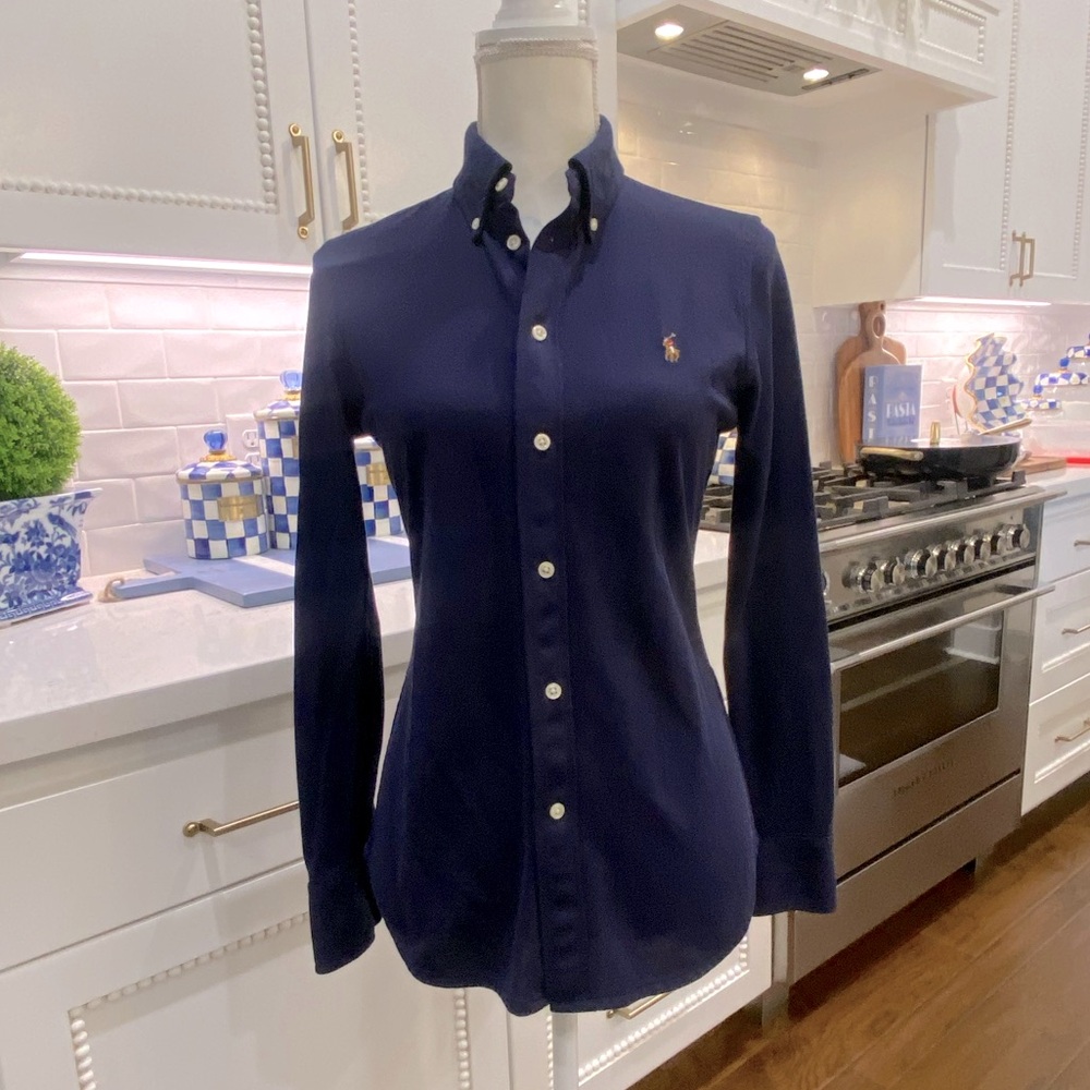 Ralph Lauren Navy Knit Oxford size Medium